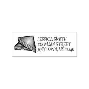 Grilled Toasted Cheese Sandwich Lunch Address Rubber Stamp