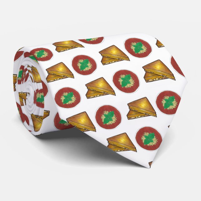 Grilled Toasted Cheese Sandwich Tomato Soup Foodie Tie (Rolled)