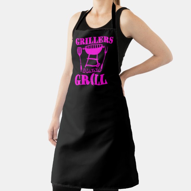 Grillers Gonna Grill Sausage Barbecue Pink Apron (Insitu)