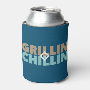 Grillin' and Chillin' Personalised Can Cooler