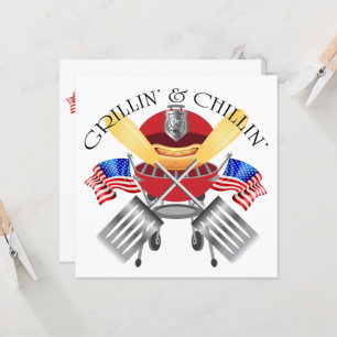 Grillin' and Chillin' Police Cookout Invitation