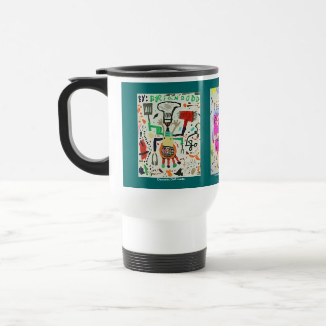 Grilling and Eating Monsters Travel Mug (Left)