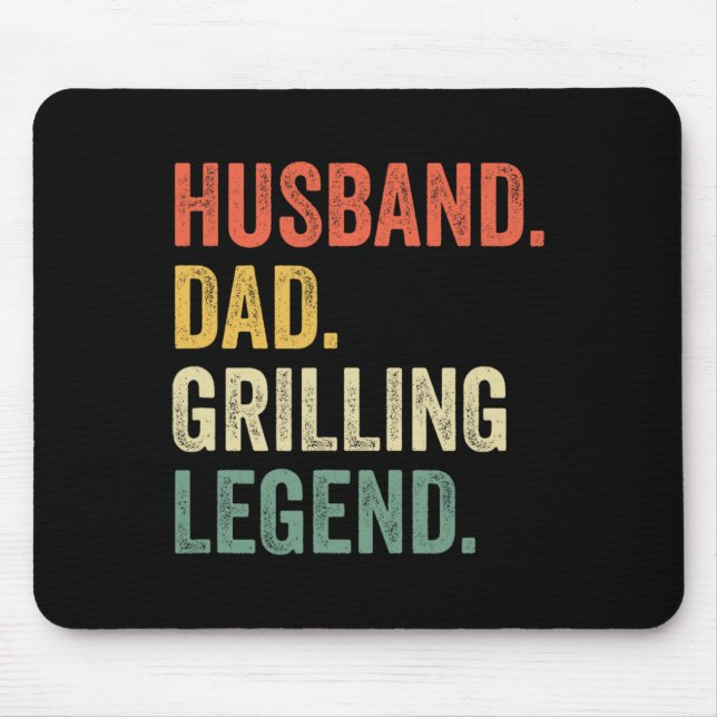 Grilling Bbq Father Funny Husband Grill Dad Legend Mouse Pad (Front)