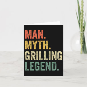 Grilling Bbq Funny Man Myth Grill Legend Fathers D Card