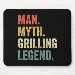 Grilling Bbq Funny Man Myth Grill Legend Fathers D Mouse Pad