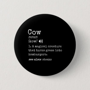 Grilling Beef Steak Lover Funny Cow Hamburger Defi 6 Cm Round Badge