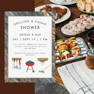 Grilling & Fixin Couples Wedding Shower III Invitation