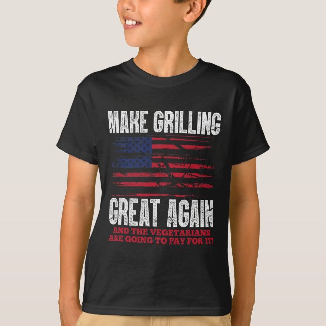 Grilling Great Again Funny Trump Bbq Pit Master  T-Shirt (Front)