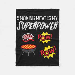 Grilling Meat My Superpower Bbq Barbecue Grill Men Fleece Blanket