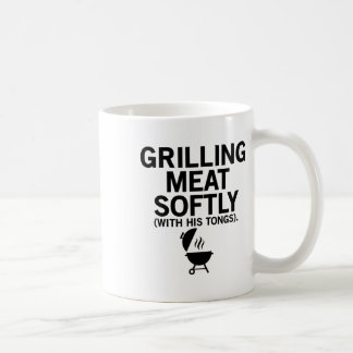 Grilling Meat Softly With His Tongs Funny Bbq Part Coffee Mug