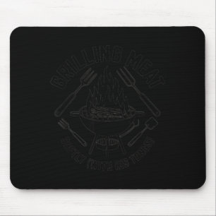 Grilling meat softly with tongs bbq quote dad mouse pad