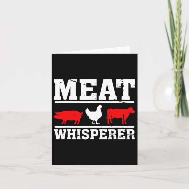 Grilling - Meat Whisperer Funny Bbq Chef Gift  Card (Front)