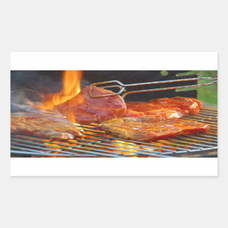 grilling rectangular sticker