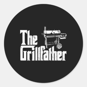 Grilling Smoker And Grill Chef Grillfather Grilled Classic Round Sticker