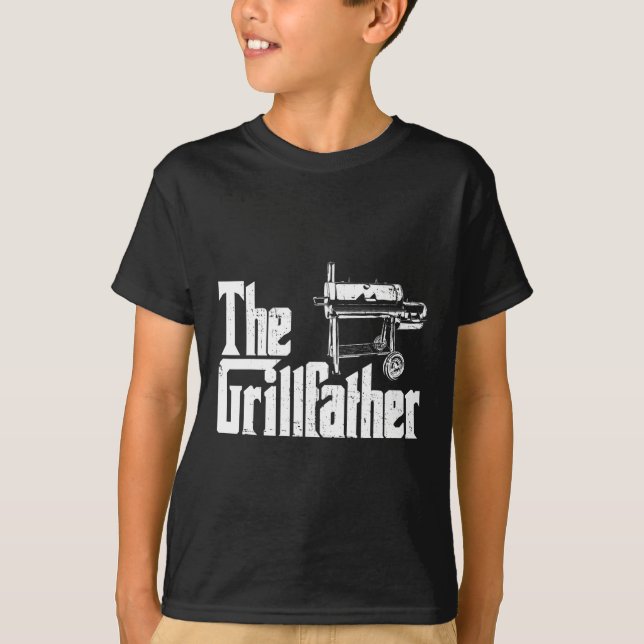 Grilling Smoker And Grill Chef Grillfather Grilled T-Shirt (Front)