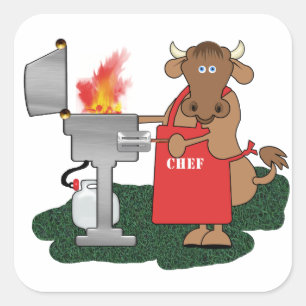 Grilling Square Sticker