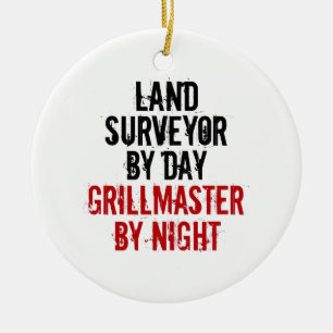Grillmaster Land Surveyor Ceramic Tree Decoration