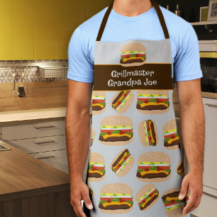 Grillmaster Personalised Burger Pattern BBQ Apron