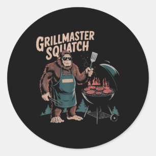 Grillmaster Sasquatch Bbq Lover Funny Grilling Bar Classic Round Sticker