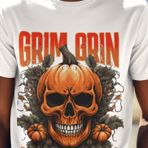  Grim Grin Pumpkin Sin Halloween Fusion T-Shirt