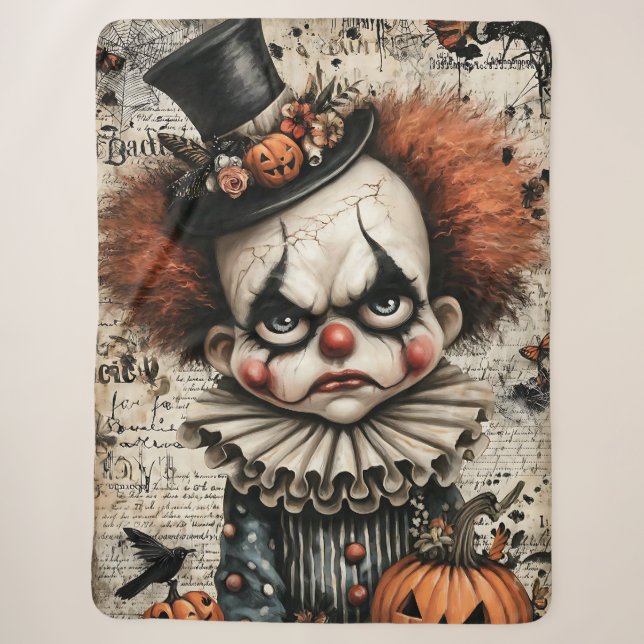 Grim Grin – The Melancholy Masquerade Sherpa Blanket (Front)