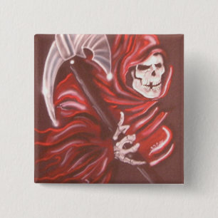 Grim Reaper 2 15 Cm Square Badge