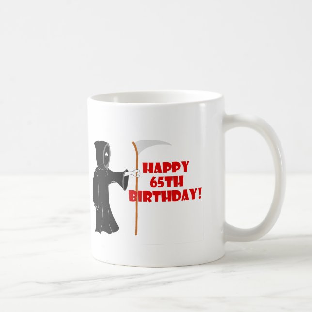 Grim Reaper 65th Birthday Mug (Right)