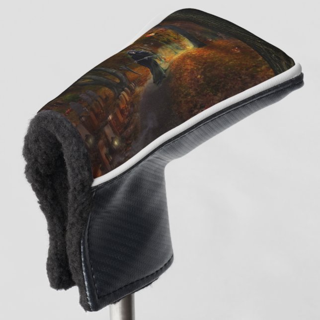 Grim Reaper and pumpkins Golf Head Cover (3/4 Front)