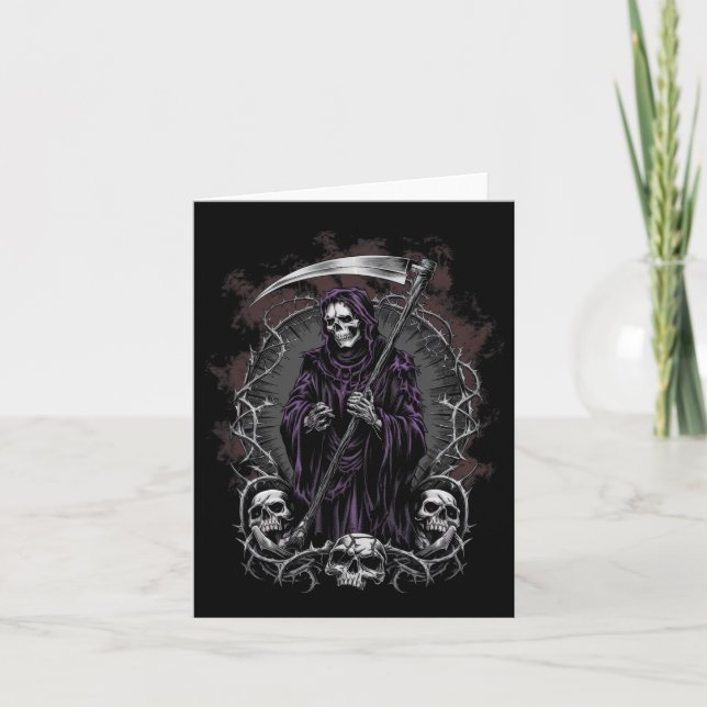 Grim Reaper Artwork Horror Halloween  Card (Front)