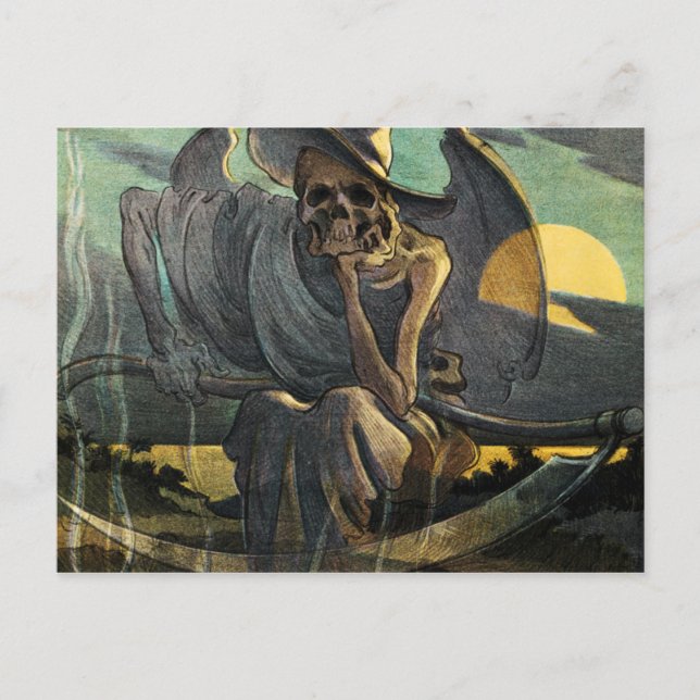Grim Reaper Awaits with Scythe Postcard (Front)