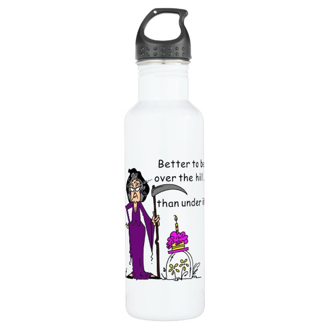 Grim Reaper Birthday Humour 710 Ml Water Bottle (Front)