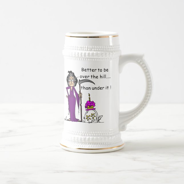 Grim Reaper Birthday Humour Beer Stein (Right)