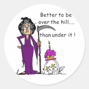 Grim Reaper Birthday Humour Classic Round Sticker