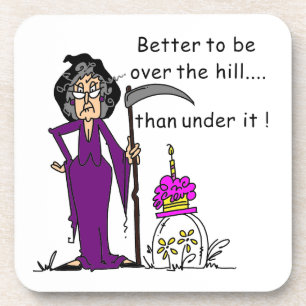 Grim Reaper Birthday Humour Coaster
