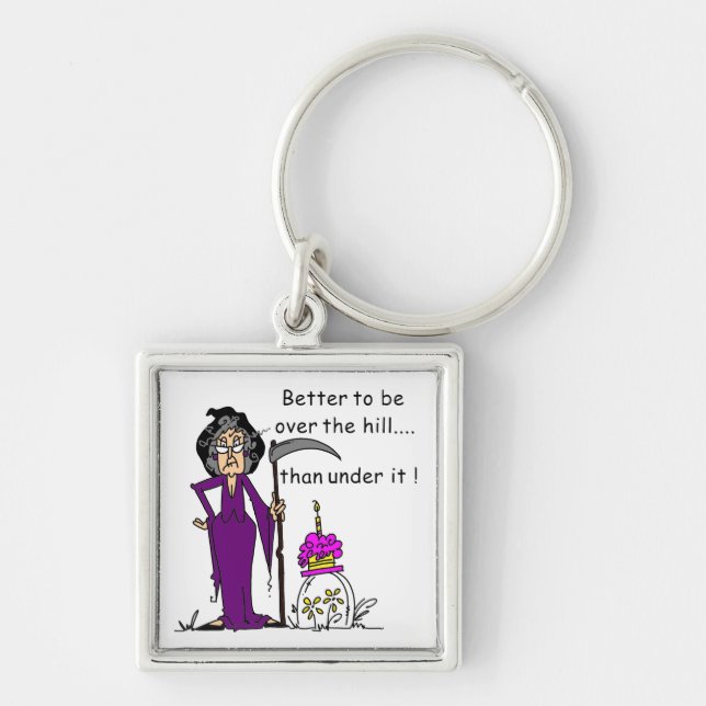 Grim Reaper Birthday Humour Key Ring (Front)