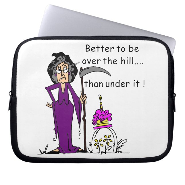 Grim Reaper Birthday Humour Laptop Sleeve (Front)