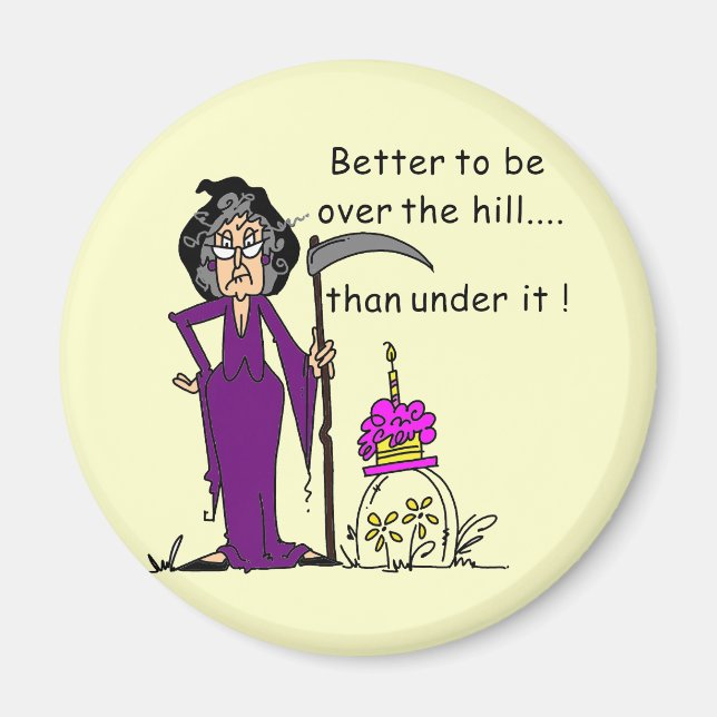 Grim Reaper Birthday Humour Magnet (Front)