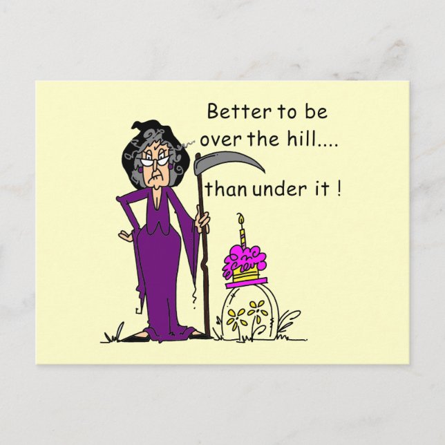 Grim Reaper Birthday Humour Postcard (Front)