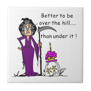 Grim Reaper Birthday Humour Tile
