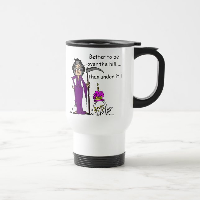 Grim Reaper Birthday Humour Travel Mug (Right)