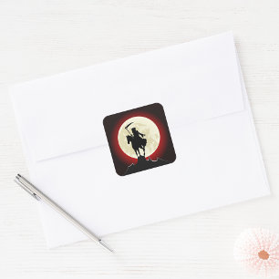 Grim Reaper Blood Moon Gothic Square Sticker