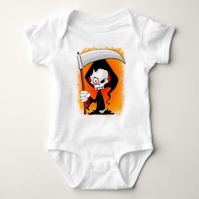 Grim Reaper Cartoon  Baby Bodysuit (Front)