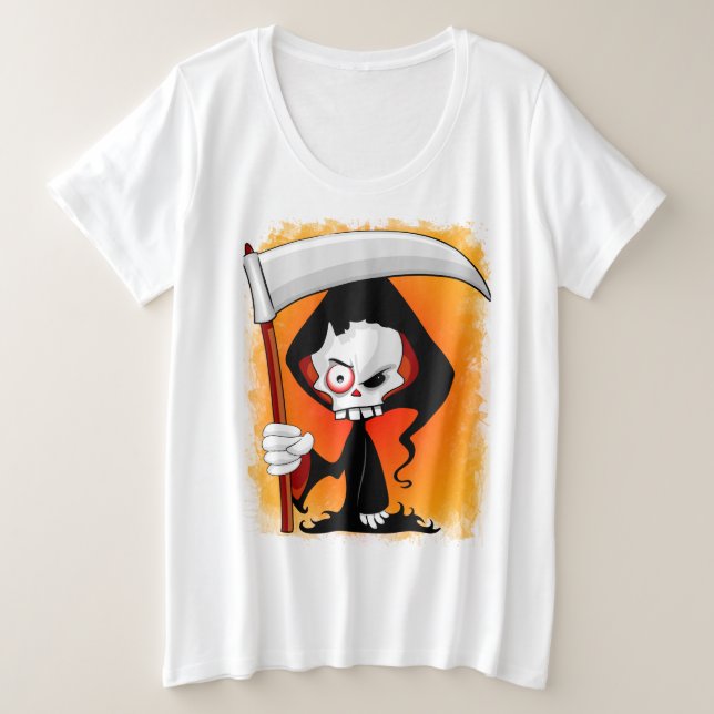 Grim Reaper Cartoon  Plus Size T-Shirt (Design Front)