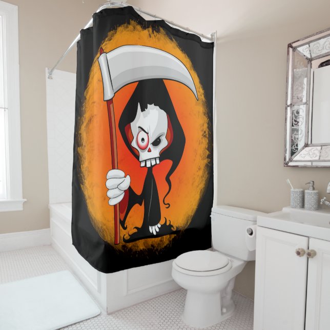 Grim Reaper Cartoon  Shower Curtain (In Situ)