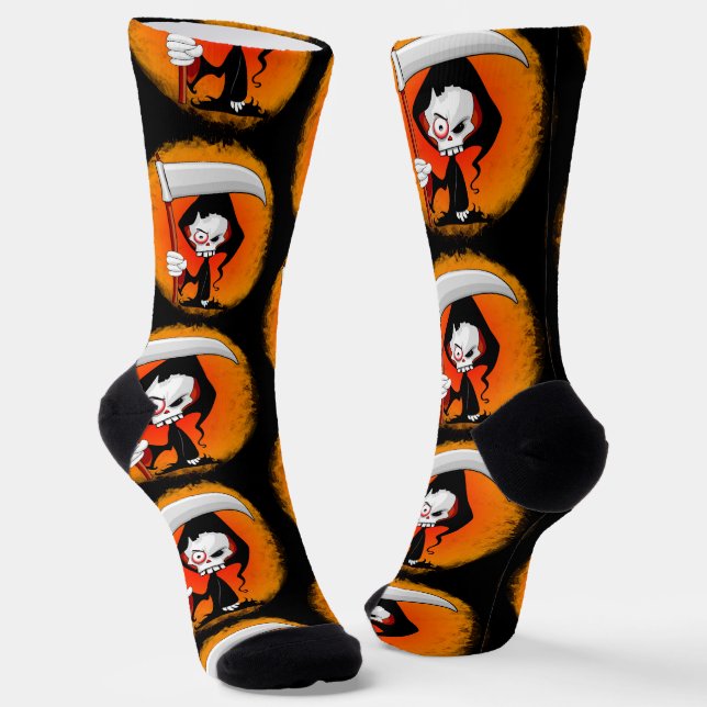 Grim Reaper Cartoon  Socks (Angled)