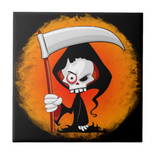 Grim Reaper Cartoon  Tile