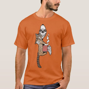 Grim Reaper Cat friend Coffee T-Shirt