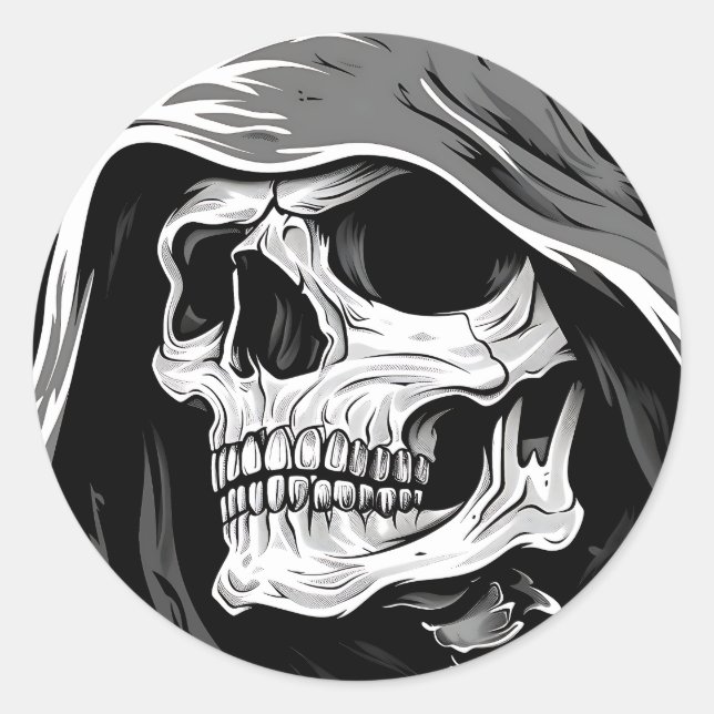 Grim Reaper Classic Round Sticker (Front)