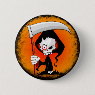 Grim Reaper Creepy Funny Cartoon 6 Cm Round Badge