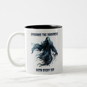 Grim Reaper Creepy Spooky Fun Halloween Two-Tone Coffee Mug